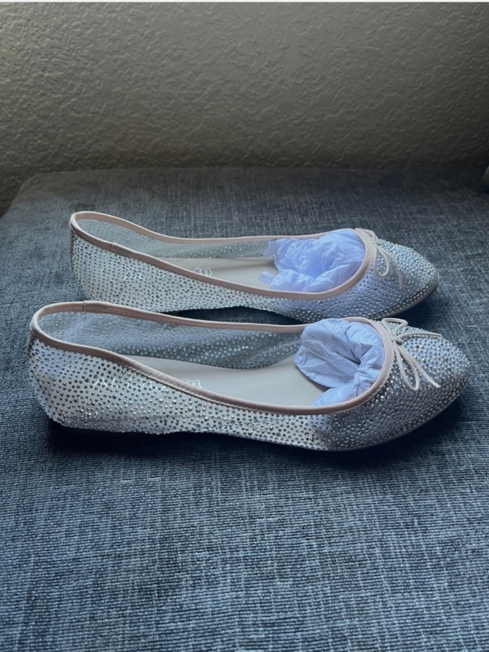 Women's Sheer Mesh Ballet Flats ALDO 7 or 7.5 wedding crystal princess
